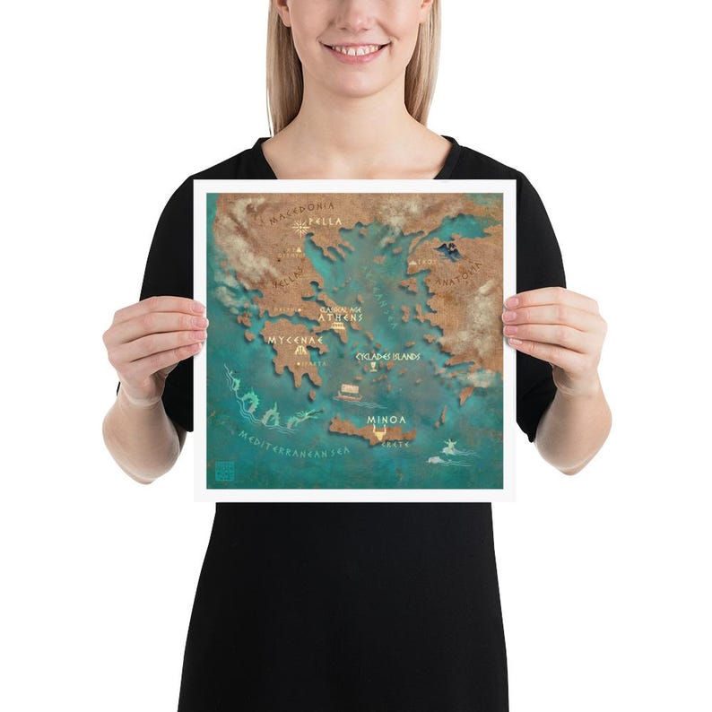 Mapa de Hellas / Lámina artística / Historia de Hellas / La antigua / Mitología griega / Lockettopia imagen 4