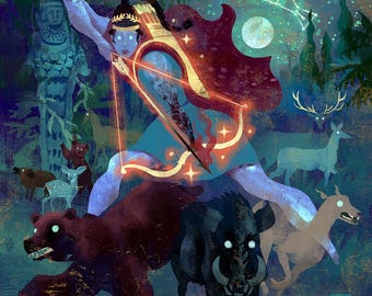 11: Artemis; Goddess of the hunt | Sticker | Greek Mythology | Moon Goddess