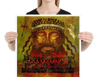 Agamemnon | Art print | Orestia Trilogy | Greek Mythology Print | Aeschylus Tragedy | Lockettopia