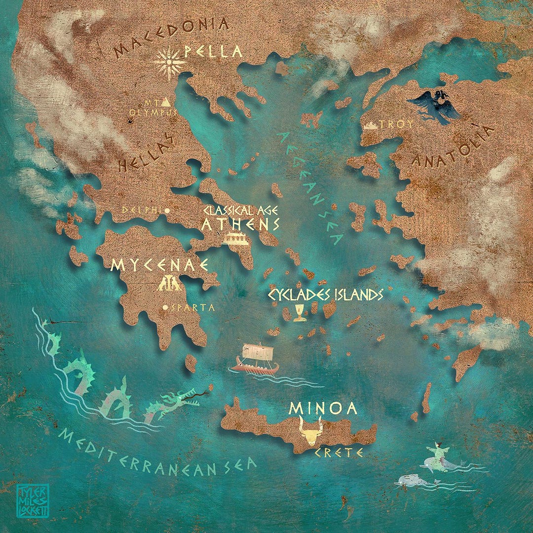 2: Map of Hellas | Sticker | Hellas History Vinyl Decal | the Ancient ...