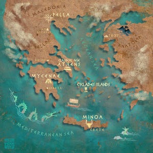 2 : Carte de la Grèce | autocollant | Sticker en vinyle Histoire de la Grèce | l'antique | Mythologie grecque | Lockettopia