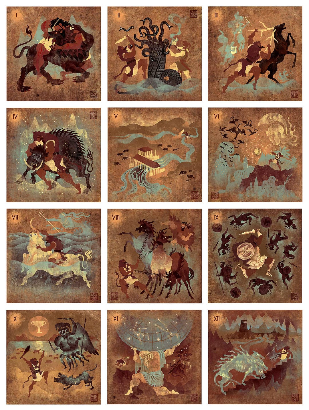 Heracles Sticker Heracles 12 Labors | Sticker - Etsy