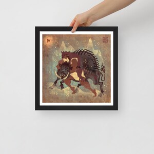 Labor 4 Erymanthian boar | Framed art Print | Heracles | Greek Mythology | Lockettopia