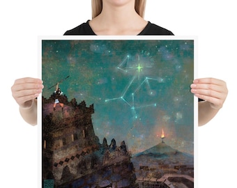 Troya ha caído / Lámina artística / La señal de fuego de Agamenón / Mitología griega / Lockettopia