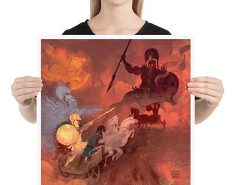 Facing Ares | Art print | Heracles vs Ares | Greek Mythology | Lockettopia