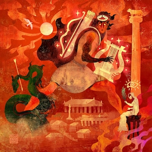 10: Apollo; God of Prophecy | sticker | Greek Mythology | Music | Museum Quality | Lockettopia