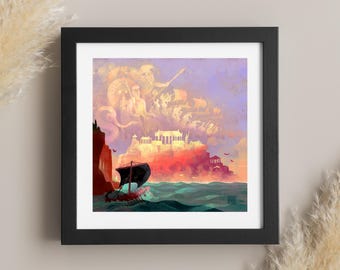 Theseus and the Aegean Sea | Lockett Studio | Greek Mythology Art | Synoecism | Panathenaea Festival | Athenian Unification