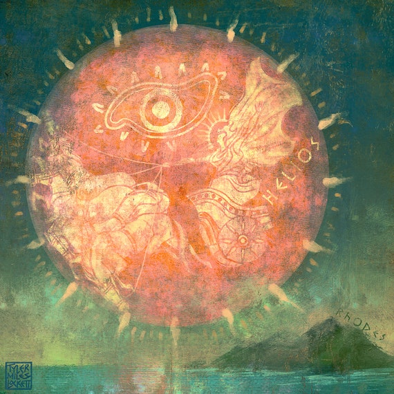 太陽神(Sun god) 油絵 太阳神和黑天主没有区别，是所有世界和它们的创造者的唯一灵魂。他是吠 絵画