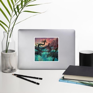 Sticker | Perseus Rescues Andromeda | Sea Serpent Battle | Greek Mythology Sticker | Lockett Studio
