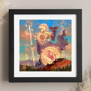 Athena Greek Goddess Wall Art | Pallas Athena Mythology Poster | Wisdom & War Goddess Decor | Museum-Quality Art Print | History Lovers