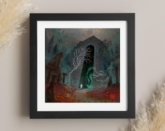 Gate to Hades | Orpheus&#39; Journey to the Underworld | Greek Mythology Art Print | Lockett Studio
