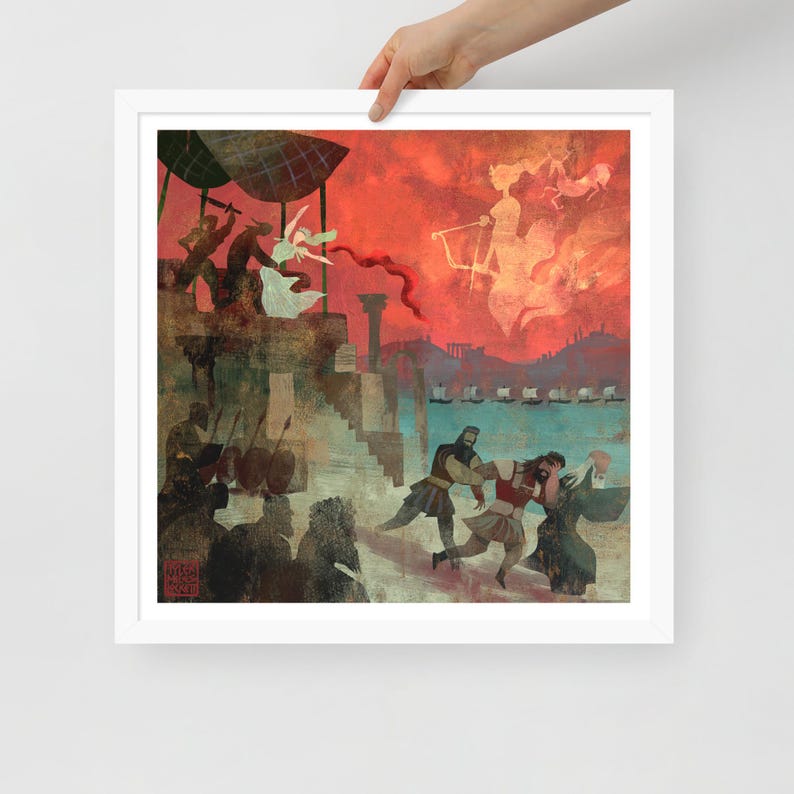 El sacrificio de Agamenón / Lámina enmarcada / Ifigenia en Áulide / Arte de la mitología griega / Lockettopia / Relato trágico imagen 7