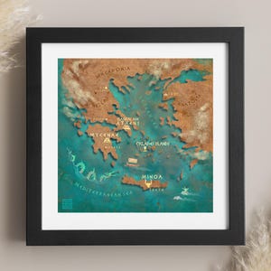 Kunstdruck | Karte von Hellas | Altgriechische Zivilisationen | Minoisches und mykenisches Griechenland | Griechische Geschichte | Klassisches Griechenland | Lehrende Decor