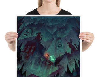 Chthonic Ascent | Art print | Orpheus and Eurydice | Greek Mythology | the underworld | Lockettopia