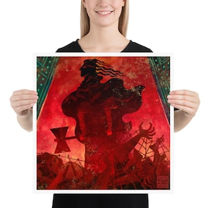 This print of Clytemnestra's climactic vengeance from Agamemnon captures her wrath and tragic complexity. Perfect for lovers of Greek mythology and dramatic art.