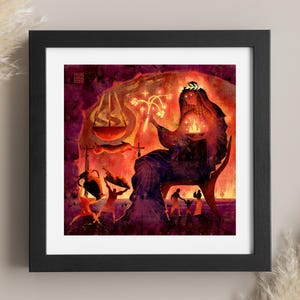 Hestia, diosa del hogar / Lámina artística de mitología griega / Estudio Lockett / Decoración de pared / Póster de calidad museística / Regalo para amantes del hogar