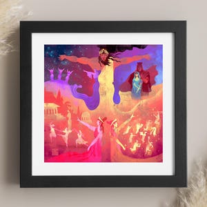 Lámina artística / Deidades de Zeus / Decoración de la mitología griega / Dioses olímpicos / Antigua Grecia / Arte clásico