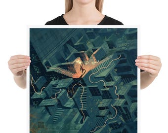 Into the Labyrinth | Art Print | Greek Mythology Maze | Greek Mythology | Lockettopia