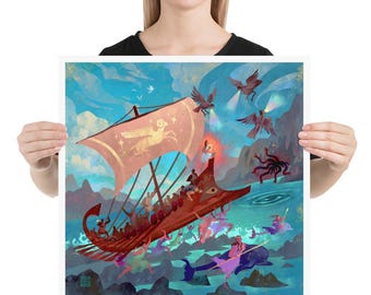 Die Sirenen und die Nereiden | Kunstdruck | Jason und die Argonauten | Griechische Mythologie | Locketttopia