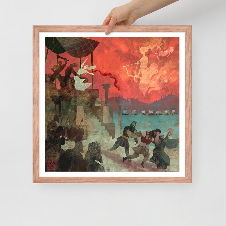 Agamemnon's Sacrifice | Framed art print | Iphigenia at Aulis | Greek Mythology Art | Lockettopia | Tragic Tale