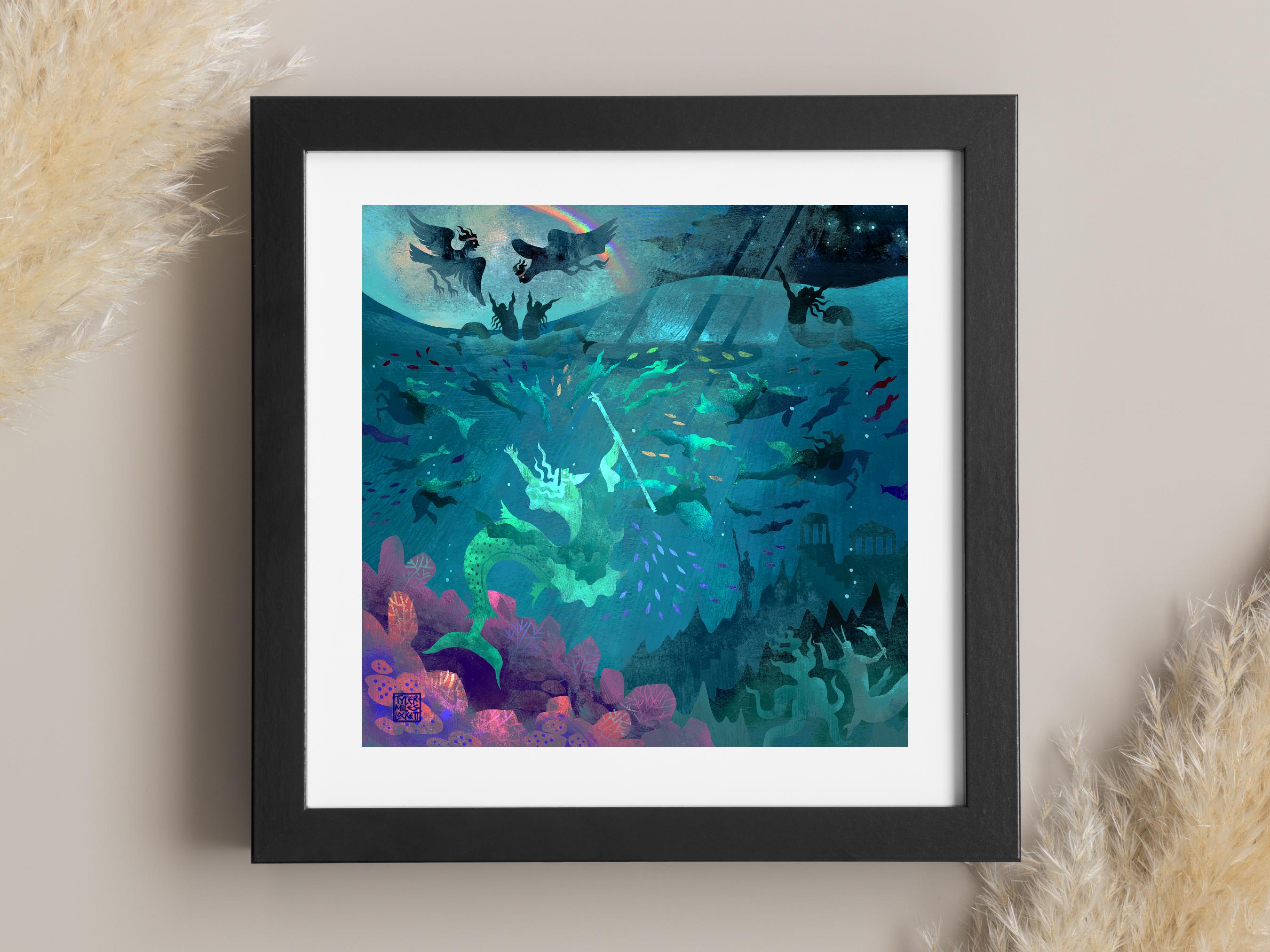 Art Print | Nereus and the Sea Gods | Greek Mythology Decor | Ancient Greece | Ocean Deities | Classic Art