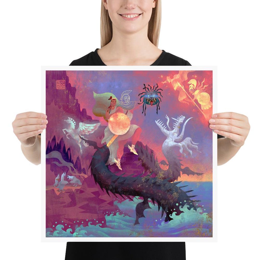 The Quest for the Gorgon Head | Art Print | Greek Mythology | Perseus ...