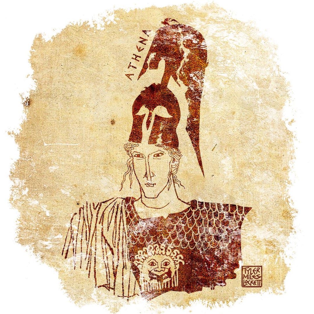 Athea Sticker Athena, Goddess of Wisdom | Sticker | Museum-quality Mythology Art ...