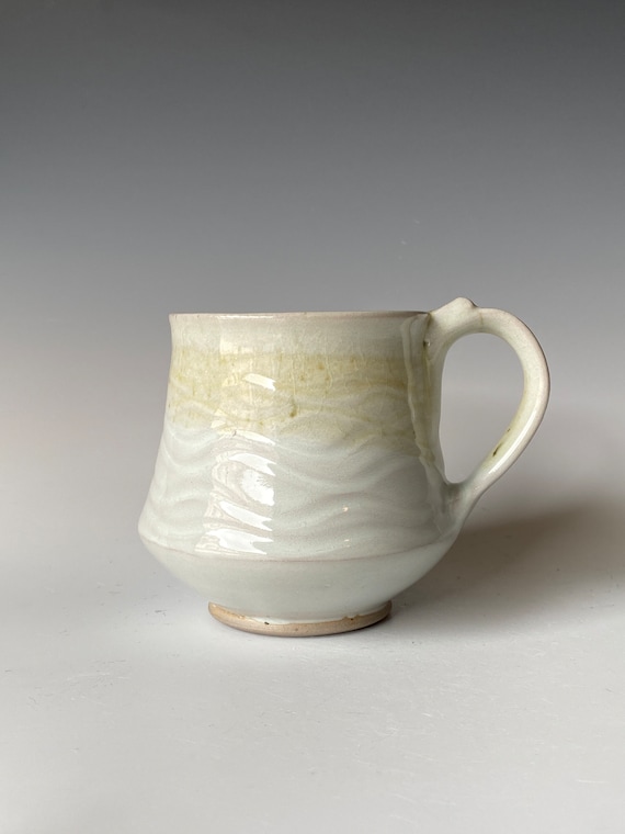 Handmade Textured Ceramic Coffee Mug - 13 oz