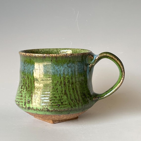 Lush Green, Handmade Mug, Ceramic Coffee Mug 16 oz, CMJN6PLG21