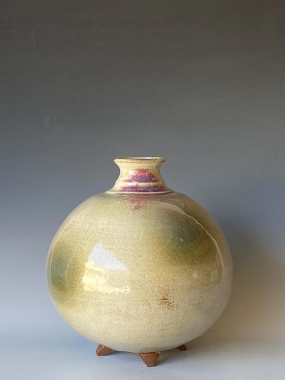 Textured Narrow Neck Vase, Handmade Ceramic Vase CVDC5W10