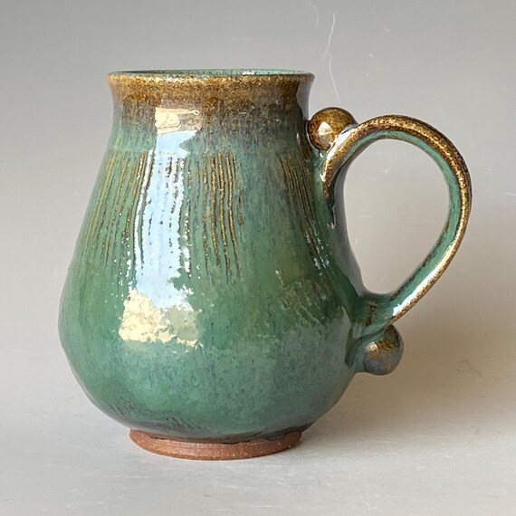 A Shade of Turquoise, Handmade Ceramic Coffee Mug 18 oz, CMJN6SCH30