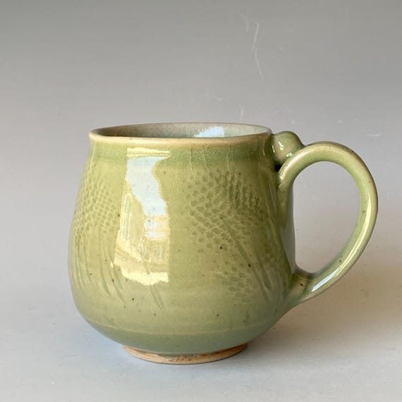 light Green Handmade Ceramic Coffee Mug CMJN6AG17
