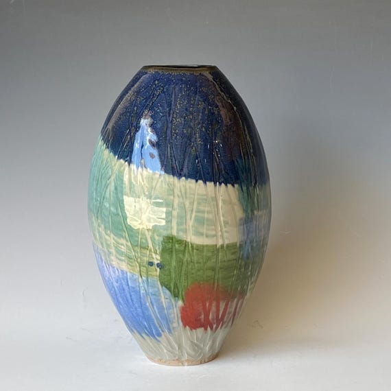 Landscape, Handmade Ceramic Vase, CVSP6ACRS13