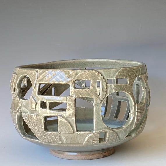 Hand Cut Decoration Bowl, Ceramic Bowl, CBJN6CLR35