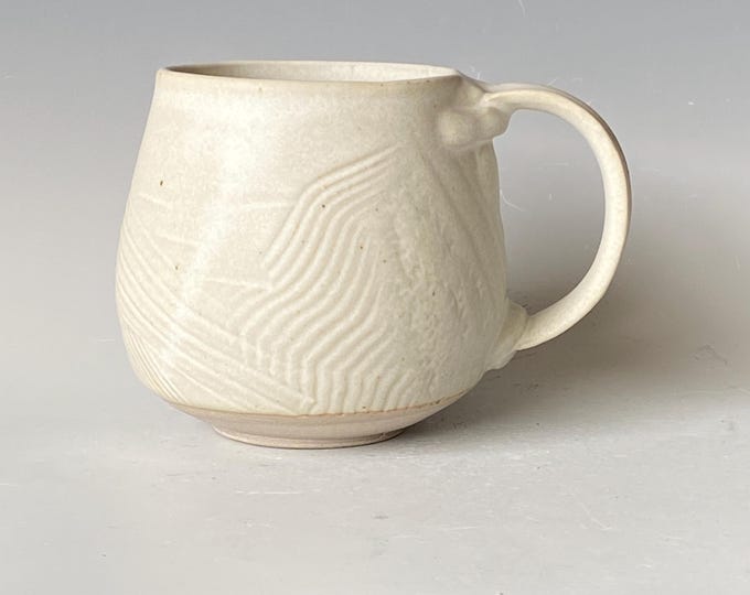 Matte White Handmade Ceramic Coffee Mug, CMNV5MW33
