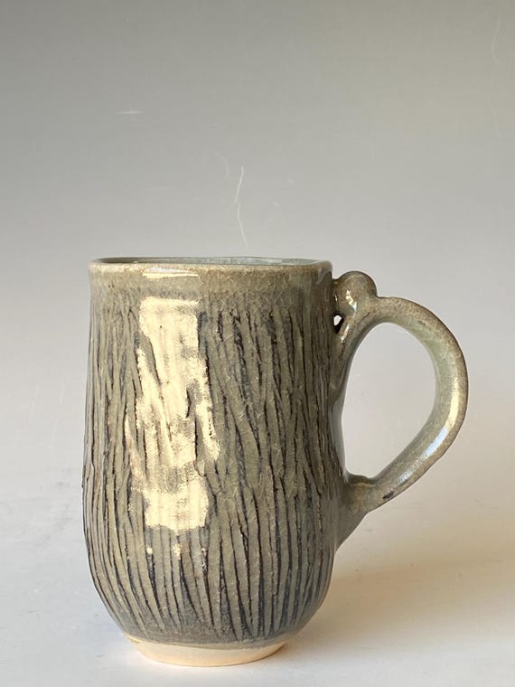 Textured Mug, Handmade Ceramic Coffee Mug,  CMJL6CLD35