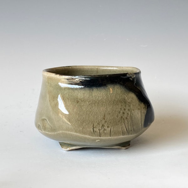 Twisted Tea Bowl Series, Handmade Ceramic Tea Bowl, CCMY4TWS26