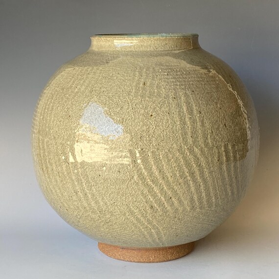 Textured Ceramic Sphere. Handmade Vessel CVAP6CLR6