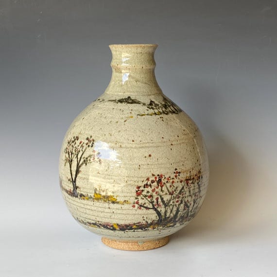 Distant Hills Handmade Ceramic Vase, Pottery Vase, CVJN6CLR4