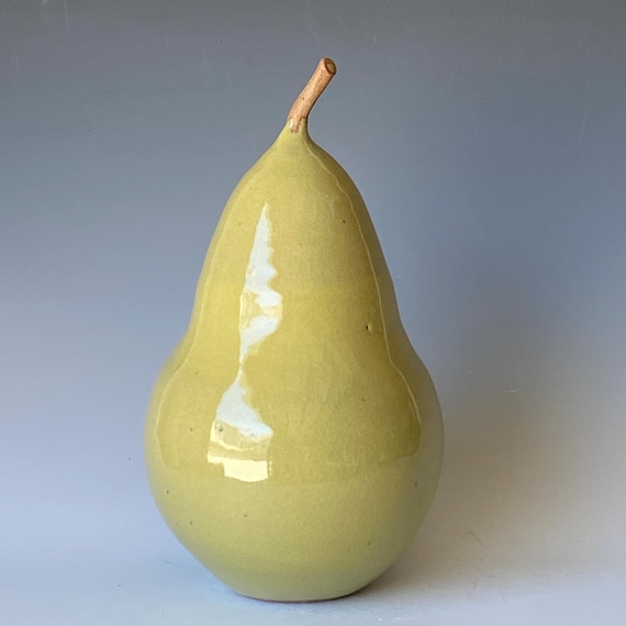 Large Handmade Ceramic Pear Home Decor, Accent Piece
