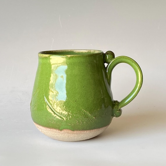 Grass Green, Handmade Ceramic Coffee Mug,  CMJLPLG30