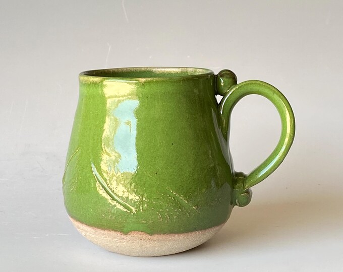 Grass Green, Handmade Ceramic Coffee Mug,  CMJLPLG30