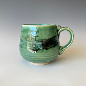 Green Hills Coffee Mug, Large Handmade Ceramic Coffee Mug,  CMMC4OR18