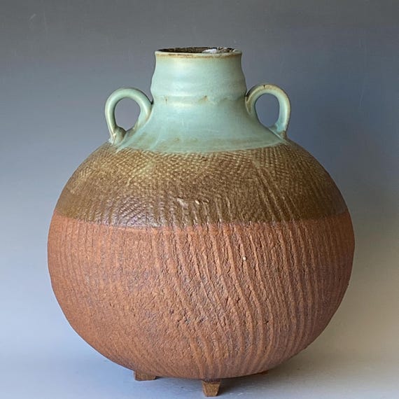 Handmade Ceramic Vessel, Partially glazed CVJN6OX9