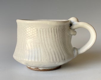 Pottery Coffee Mug, Handmade Textured Coffee Mug,  CMDC3WOBM5