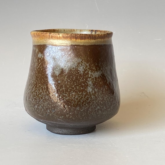 Handmade Rustic Ceramic Tea Cup: Black Mountain Clay, 11 oz