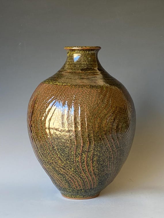 Textured Narrow Neck Vase, Handmade Ceramic Vase CVDC5TD5