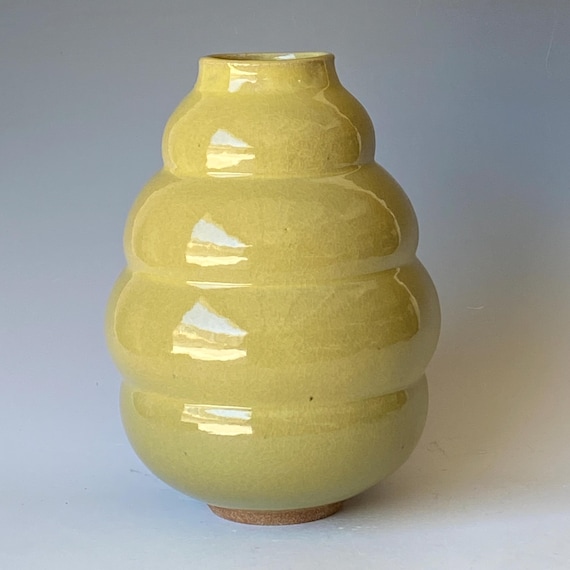 Yellow Mustard Handmade Ceramic Vase, CVJN6BY24