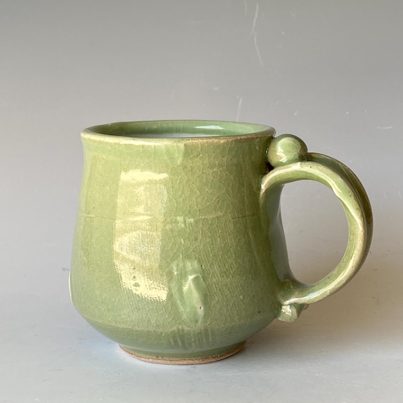 Light Green Handmade Ceramic Coffee Mug CMJN6AG4