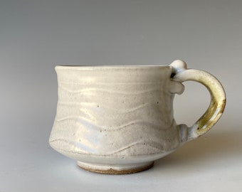 Pottery Coffee Mug, Handmade Textured Coffee Mug,  CMDC3WOBM1